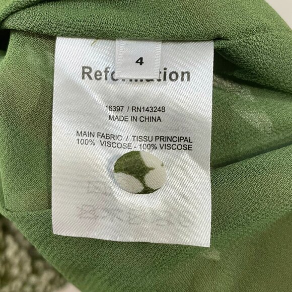 Last Chance! New Reformation Marcy Spotted Mini Dress Moiret Green 4, S $218 - Picture 10 of 11